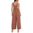 thumbnail image 4 of Franhais Women Overalls, Sleeveless Solid Wide Leg Jumpsuit Loose Summer Romper with Pockets, 4 of 5
