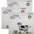 thumbnail image 1 of SWEDEdishcloths Swedish Dishcloth Set of 3 Each Swedish Dishcloths Fun Cow in Sun Design | Eco Friendly Cleaning Absorbent Cloth Eco Friendly Cleaning Wipes, 1 of 3