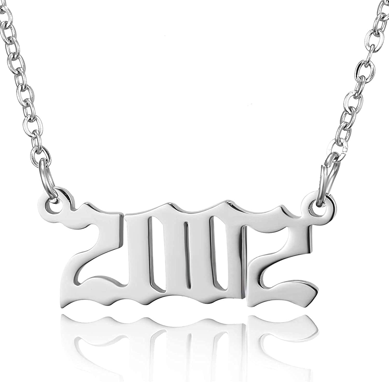 Birth Year Necklace 2002 Silver 