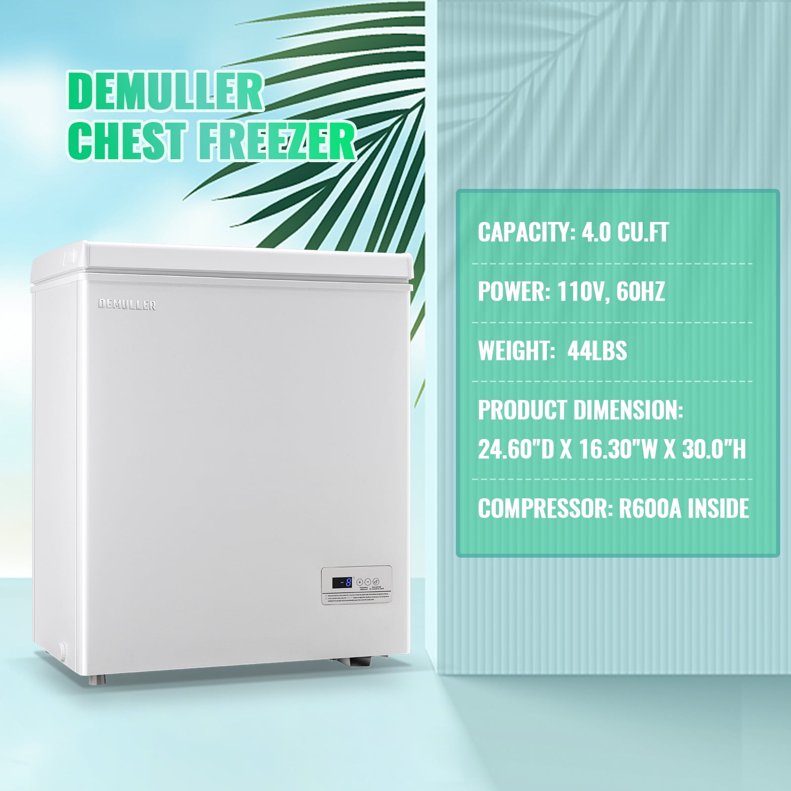 DEMULLER Chest Freezer Small Deep Freeezer with 2 Removable Baskets, Compact  Freezer with Digital Control Panel accurate to 1 ℉, Mini Freezer for Homes  Garages Basements White - Yahoo Shopping