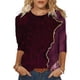 thumbnail image 1 of Pntutb - Camiseta holgada con estampado de moda para mujer, blusa de manga 3/4 de longitud media, cuello redondo, tops casuales Pntutb Pntutb-3474, 1 of 3