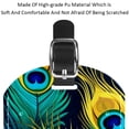 thumbnail image 4 of Square 2Pack PU Leather Peacock Feather Cruise Luggage Tag with Privacy Cover and Name ID Tag for Travel Handbags Backpacks Luggage Tags, 4 of 6