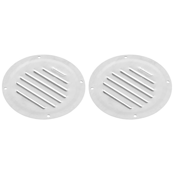 2pcs 5 Inch Round Marine Boat Louvered Ventilation Vent Venting Panel Cover Silver Tone