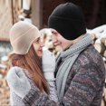 thumbnail image 5 of Gorros de punto para hombre y mujer, gorro de punto cálido con orejeras, gorro de punto elástico a prueba de viento para exteriores en invierno, 5 of 5