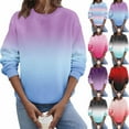 thumbnail image 5 of qucoqpe Women's Casual Gradient Crew Neck Sweatshirt Loose Soft Long Sleeve Pullover Tops, 5 of 5