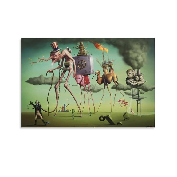 Salvador Dali Wall Art Prints 《The American Dream》 Art Poster Picture Print Wall Art Poster Painting Canvas Posters Artworks Gift Room Aesthetic 12x18inch(30x45cm)