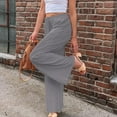 thumbnail image 2 of Women's Summer Linen Blend Palazzo Pants - Wide Leg Trousers with Pockets, Drawstring & Elastic Waist, Lightweight Casual, 2 of 6