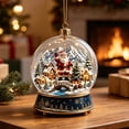 thumbnail image 3 of Christmas Snow Globe Ornament Santa Scene Hanging Tree Pendant Decor, 3 of 6