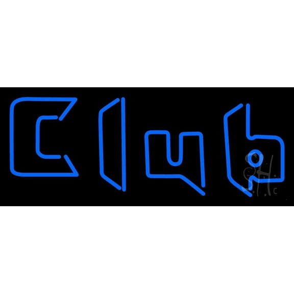 Blue Club LED Neon Sign 10 x 24 - inches, Clear Edge Cut Acrylic Backing, with Dimmer - Bright and Premium built indoor LED Neon Sign for Bar decor.