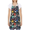 thumbnail image 2 of Naloa 1Pack Adjustable Bib Apron Waterdrop Resistant Cooking Kitchen Aprons for Women Men Chef, Bowling Ball Print, 2 of 5