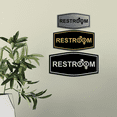 thumbnail image 2 of Fancy Restroom, Unisex Symbols Sign (Navy Blue / White) - Small, 2 of 4