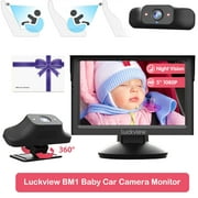 Luckview Car Back Seat Baby Camera Baby Car Camera Monitor HD Night Vision, Rear Facing Car Seat Camera 3X Zoom Safety Baby Car Monitor for Observing Baby Children While Driving