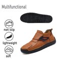 thumbnail image 4 of Mens Fashion Loafers Leather Casual Shoes Lightweight Comfortable Walking Shoes Non-slip Soft Driving Shoes Yellow 9.5 US, 4 of 7