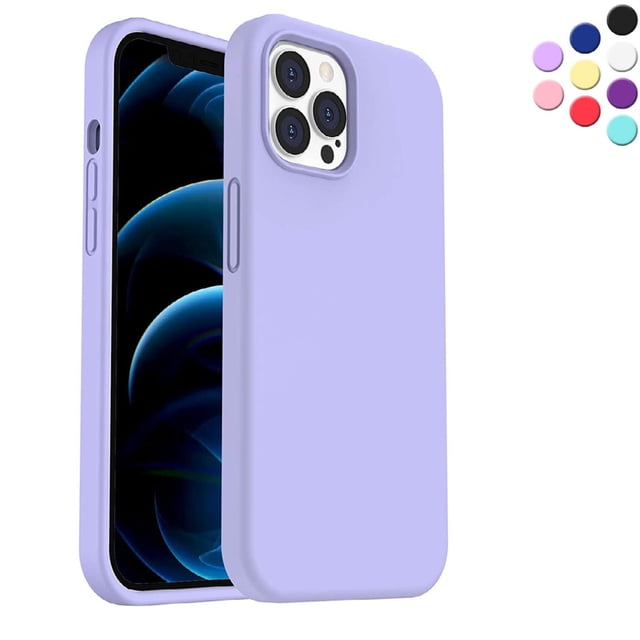Entronix Funda de Silicona para iPhone 12 Pro, Suave Al Tacto, Antiarañazos y Antigolpes, Color Morado