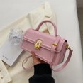 thumbnail image 5 of Bolso de mano para mujer, de PU, tipo bandolera, estilo retro, color rosa, 5 of 5