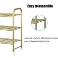 thumbnail image 6 of Shoe Rack Long 3 Tier Shoe Storage Organizer Metal Wide Shoe Shelf for Closet Entryway Bedroom 24 Paris Large Capacity, Gold, 6 of 12