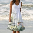 thumbnail image 2 of Women Summer Dresses 2025 Sundresses for Women 2025 Beach Casual Sleeveless Tshirt Dresses Round Neck Ruffle Smocked Midi Dress Cover Ups Prime, 2 of 6