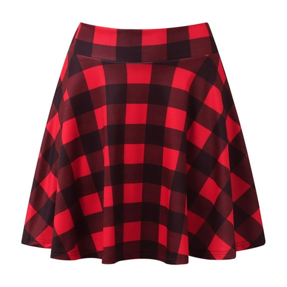 Dpytoraw Women's Function Stretch Flared Casual Skirt Women’s Lace Trim Slip Skirt Red