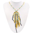 thumbnail image 2 of Collar de Gargantilla con Flecos y Borlas Zulema con Cadena de Turquesa para Mujeres Niñas Dorado, 2 of 8