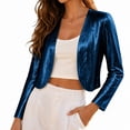 thumbnail image 6 of NominalSnug Womens Sequin Cardigan Open Front Long Sleeve Cropped Casual Jacket with Pockets Fall Outfits, 6 of 7