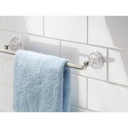 InterDesign Reo Power Lock Suction Towel Bar for Bathroom, Stainless ...