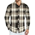 thumbnail image 2 of Dwelliawo Men's Plaid Button Down Shirt Plaid Flannel Shirts Long Sleeve Button Down Shirt Lightweight Retro Shirt Fall Top with Pocket Gray XL, 2 of 4