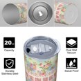 thumbnail image 4 of Pioneer Flower Floral Print Pattern 20oz Skinny Tumbler with Straw & Lid, Double Wall Vacuum Insulated Cup, Leak-Proof, Cup Holder Friendly, Hot 6H Cold 12H, 4 of 6