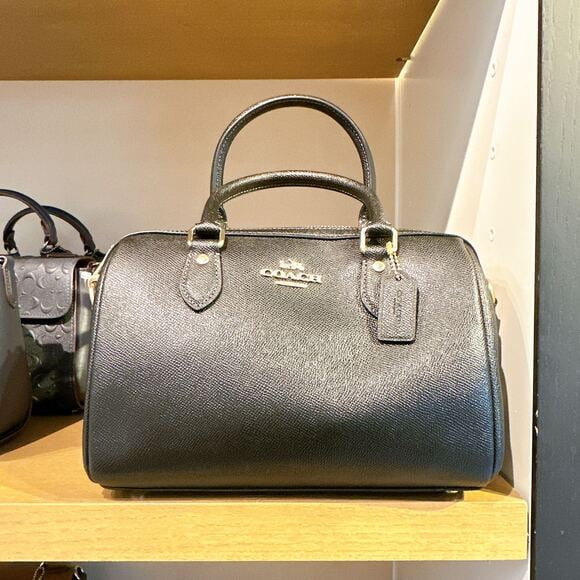 バッグ COACH LTH RWN BLACK CH282 Coach CH282 Rowan Satchel IN BLACK - Walmart.com