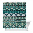thumbnail image 1 of SUNENAT Aqua Tribal Ethnic Aztec Waterproof Shower Curtain Bathroom 72(Wide) x 84(Height) Inches, 1 of 3