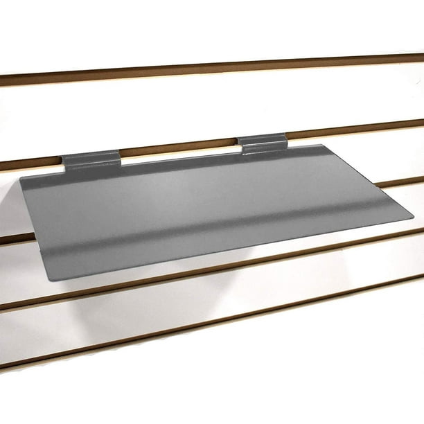 Gray Slatwall Metal Large Shoe Shelf, Flat Display Shelves for Slat 6