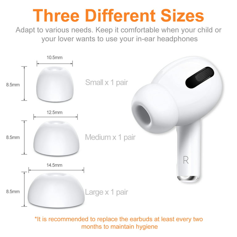 [3 Pairs] Replacement Ear Tips for Airpods Pro and Airpods Pro 2nd  Generation with Noise Reduction Hole, Silicone Ear Tips for Airpods Pro  with