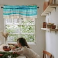 thumbnail image 6 of Coastal Beach Valances for Windows - Teal Blue Kitchen Curtains Valances - Abstract Blue Wave Window Valances Bathroom Window Treatment Modern Ombre Valances Curtains for Living Room Bedroom 54"x18", 6 of 6