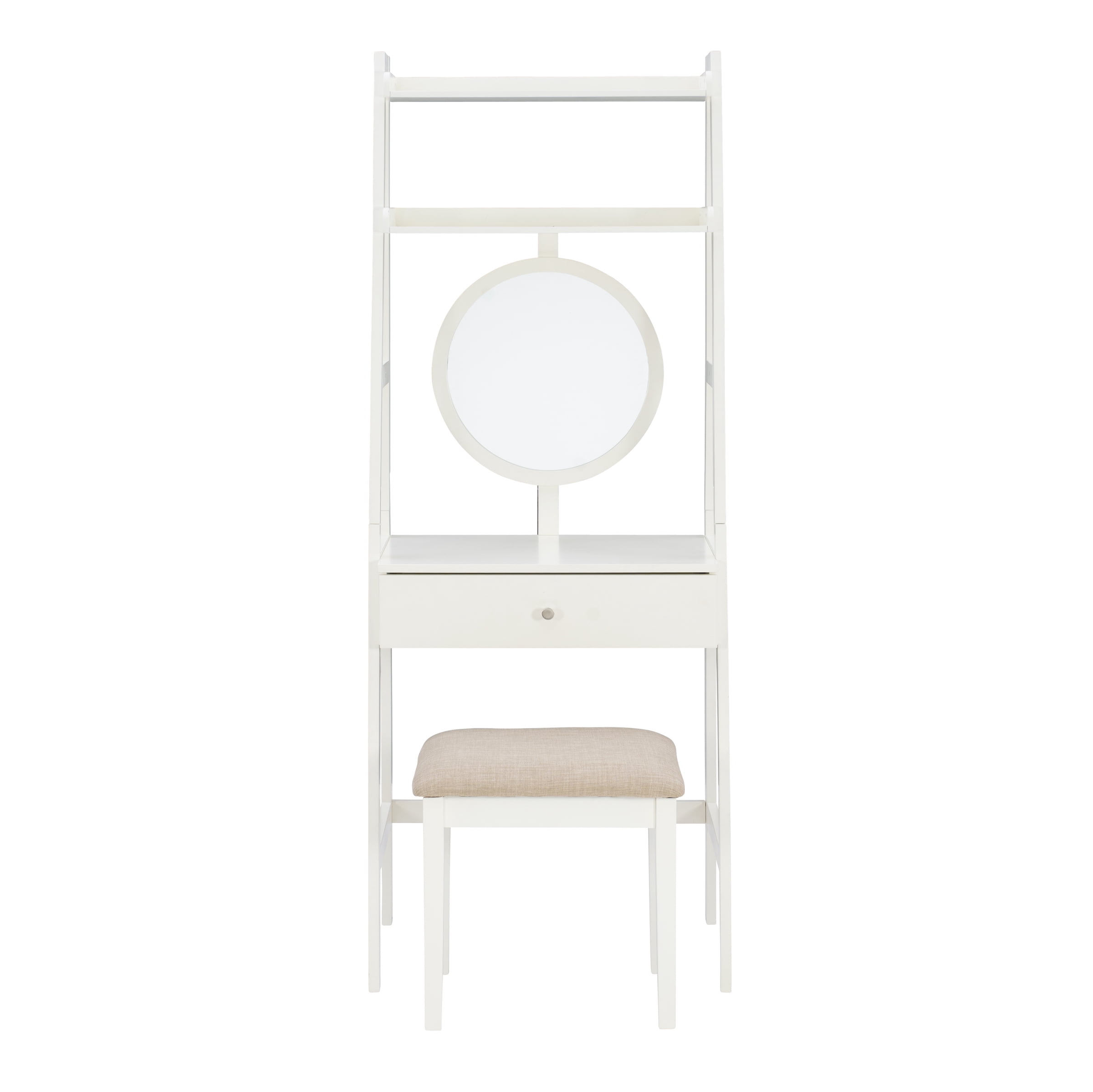 Linon Dilton 2-Piece Vanity Set and Stool, White