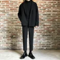 thumbnail image 2 of Pantalones de traje masculino negros para negocios, oficina, trabajo, sastrería social, pantalones de verano para hombre, ropa de diseñador 2024, spandex, formal, de lujo, 2 of 5