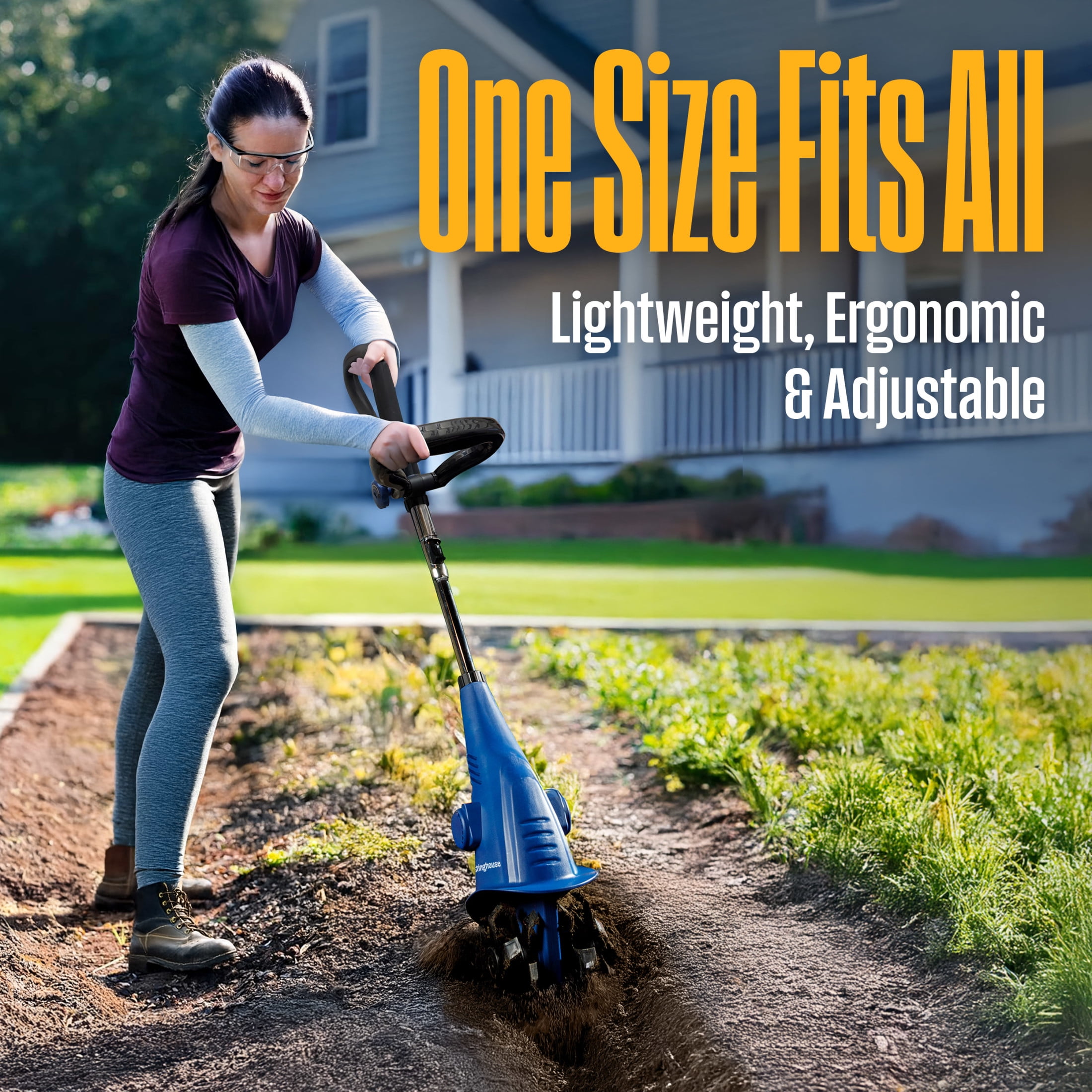 Westinghouse W6TCAC 6-Inch, 2.5 Amp Corded Electric Mini Tiller Cultivator, 4 Steel Blades