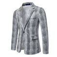 thumbnail image 5 of Yteetum 2PC Men's Tuxedo Suits Turndown Collar Single Breasted Button Printed Dress Suit Set Mens Oversized Lapel Slim Fits Print Blazer Jacket and Pant 2 Piece Set Wedding Performance Prom Dress Set, 5 of 8