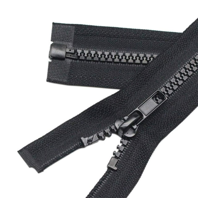 Yahoga 2 Cremalleras Separadoras #5 De 29 Pulgadas Para Coser Abrigos, Chaquetas, Cremalleras De Plástico Moldeado Negro A Granel (29 Pulgadas, 2 Unidades)