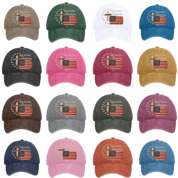 U.S. 250th Anniversary Adjustable Retro Patriotic Cap 250 Years Freedoms 1776-2026 Freedom Celebration Baseball Hats Funny American History Gift Patriots