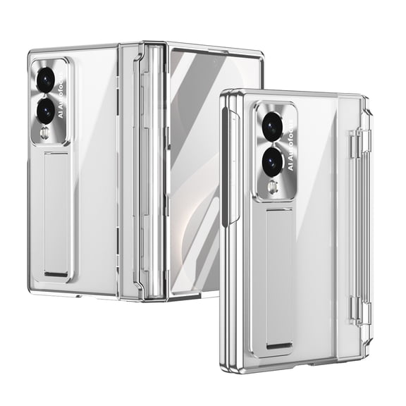 Kickstand Case for Samsung Galaxy Z Fold8 with Hinge Protection, Screen Protector Wireless Charging Anti-Fingerprint Luxury Shockproof All-Inclusive Case for Samsung Galaxy Z Fold8, Silver