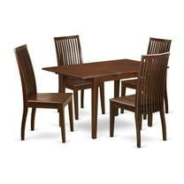 East West Furniture Dining Room Set Mahogany, PSIP5-MAH-W