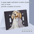 thumbnail image 3 of Yayeee Toggle Light Switch Wall Plate 2-Gang 4.56"x4.48" Decorative Outlet Cover, Yellow Halloween Dog, 3 of 7