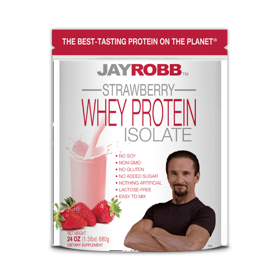 Jay Robb - Whey Protein Isolate Powder Strawberry - 1.5 lbs.