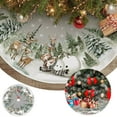 thumbnail image 5 of Snowman Christmas Tree Skirt 48 Inch Reindeer Snowflakes Xmas Tree Decorations, Holiday Tree Mat Party Home Decor Indoor Outdoor Ornaments, 5 of 8