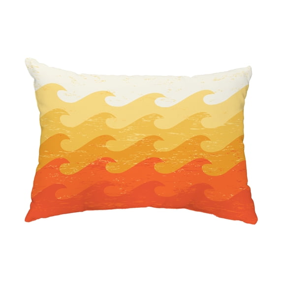 Simply Daisy, 14" x 20" Deep Sea Orange Decorative Coastal Outdoor Pillow