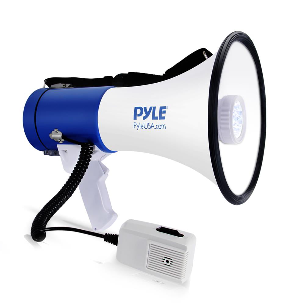 PA Sound and Foldable Handle for Cheerleading and Police Use 2 Modes Microphone Portable Megaphone Speaker Siren Bullhorn Green Compact and Battery Operated with 30 Watt Power Pyle PMP32GR 