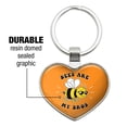 Bees Are My Bros Funny Humor Keychain Heart Love Metal Key Chain Ring ...