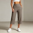 thumbnail image 2 of Aihuaihua Pedal Pushers for Women Summer High Waisted Straight Leg Petite Lightweight Stretch Cropped Trousers Work Golf Capris with Pockets, 2 of 6