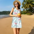 thumbnail image 3 of Uemuo Tropical Flamingo Pattern Women’s Sleeveless Dress – Casual Summer A-Line Dress, Stylish and Comfortable Sundress for Hot Weather, 3 of 7