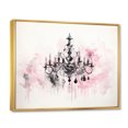 thumbnail image 2 of Designart "Zen in Sumi Inspired Chandeliers VII" Chandelier Floater Framed Canvas Wall Art, 2 of 7