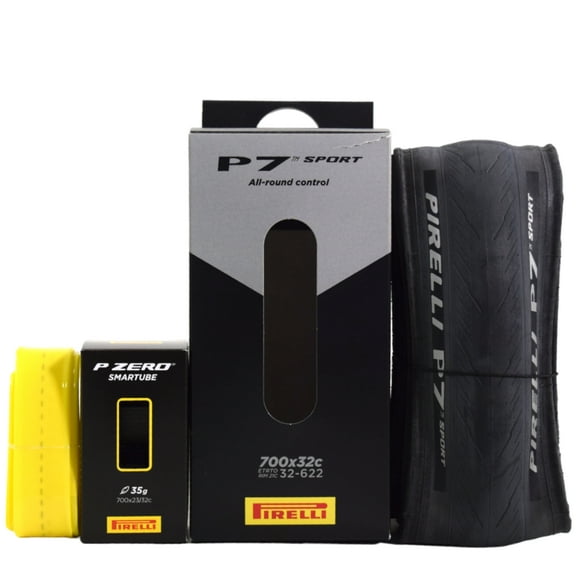 Pirelli P7 Sport 32-622 (700x32c) Road Bicycle Tire   SmarTUBE 23/32-622 Presta 60mm - 1 Pack